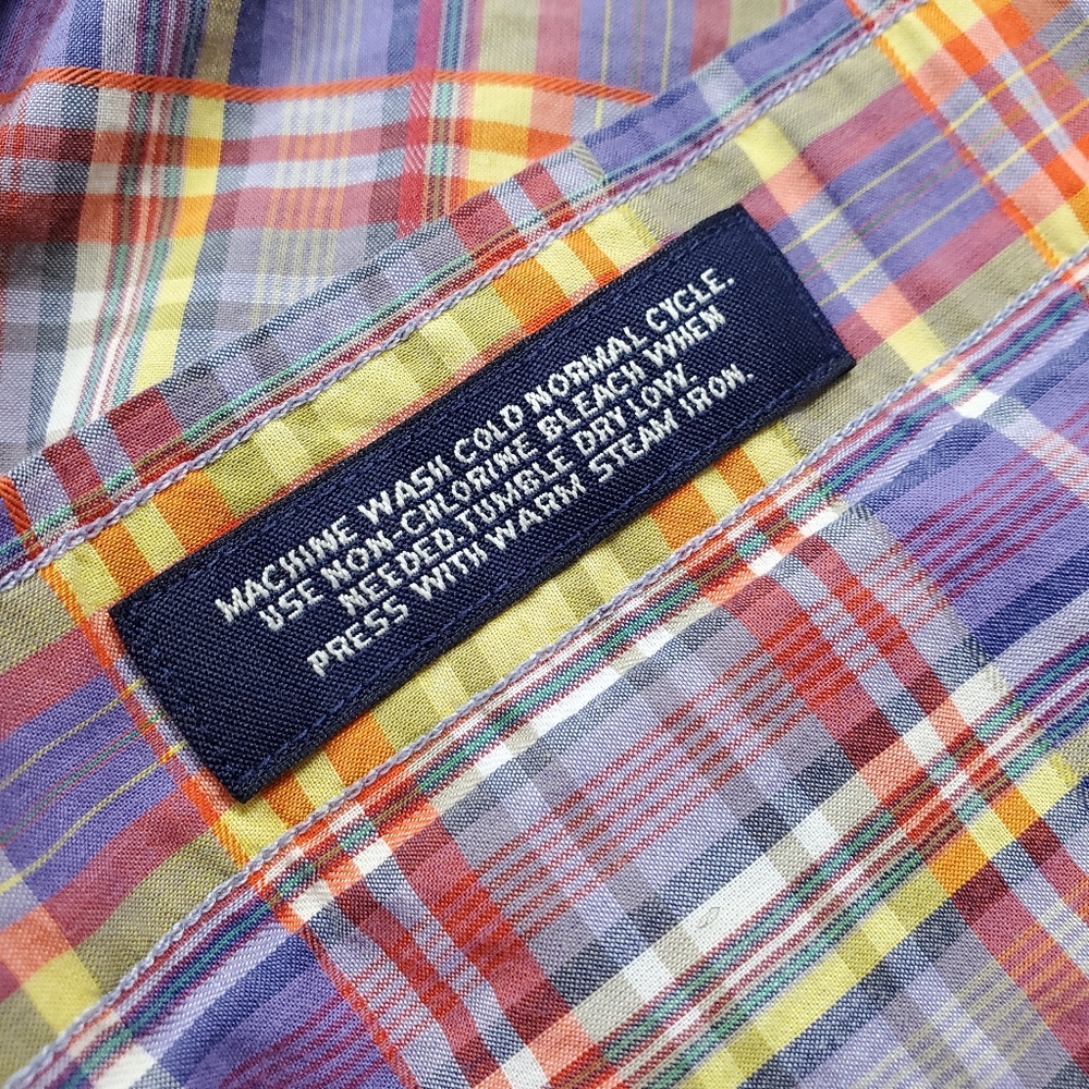 Daniel Cremieux Men's M Purple Plaid Cotton Tailored Fit Short Sleeve Shirt - Picture 6 of 11